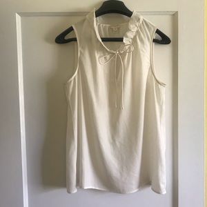 J Crew Ruffle Neck Top w/Tie